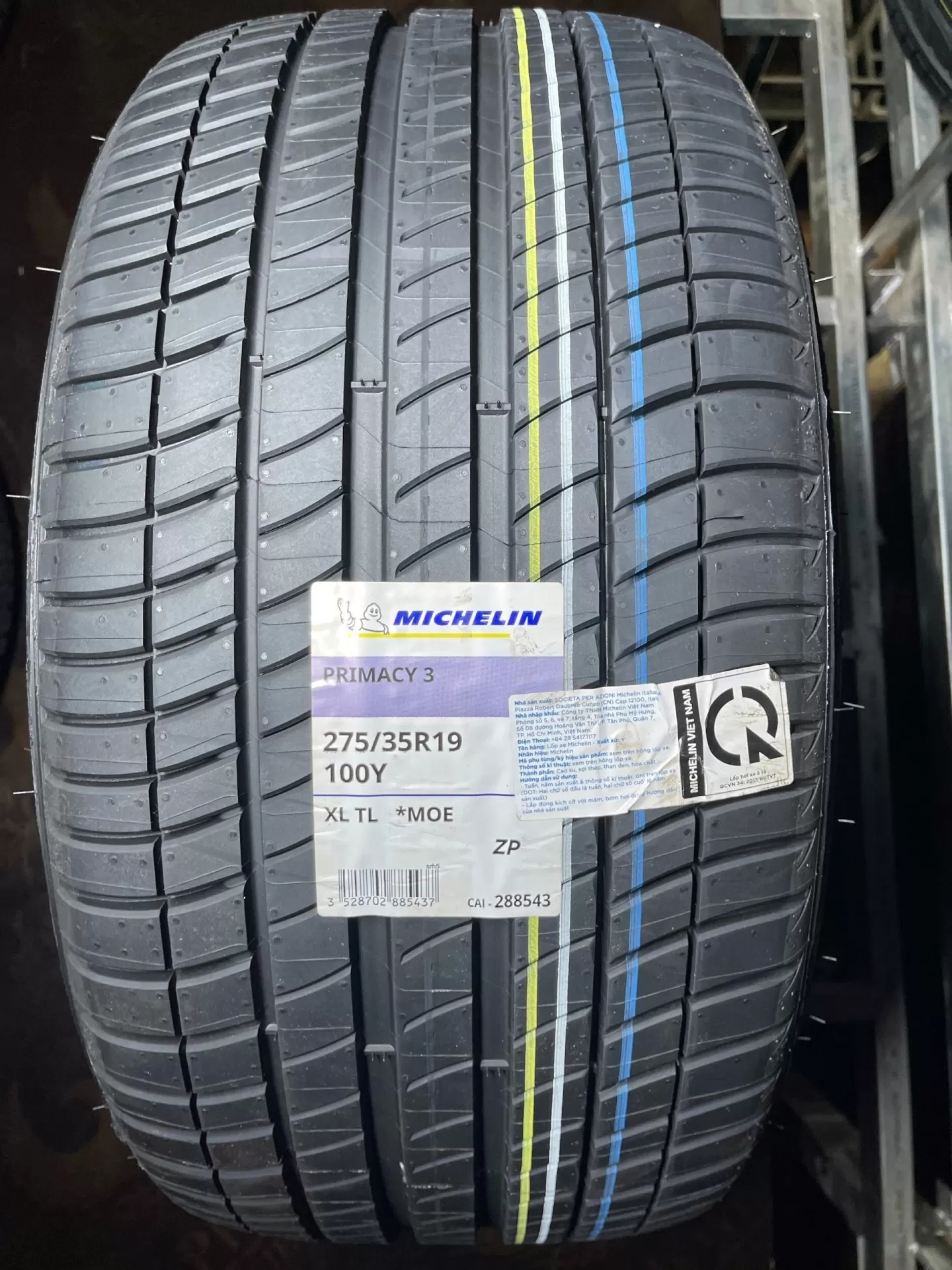 Vỏ lốp chống xịt 275/35R19, Michelin Primacy 3ZP, vỏ lốp 275/35R19 Runflat