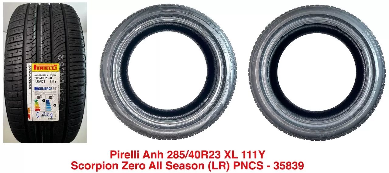 Vỏ lốp 285/40R23 Pirelli Pzero MOS, Vỏ lốp 285/40r23 Pireli Scopion All Season
