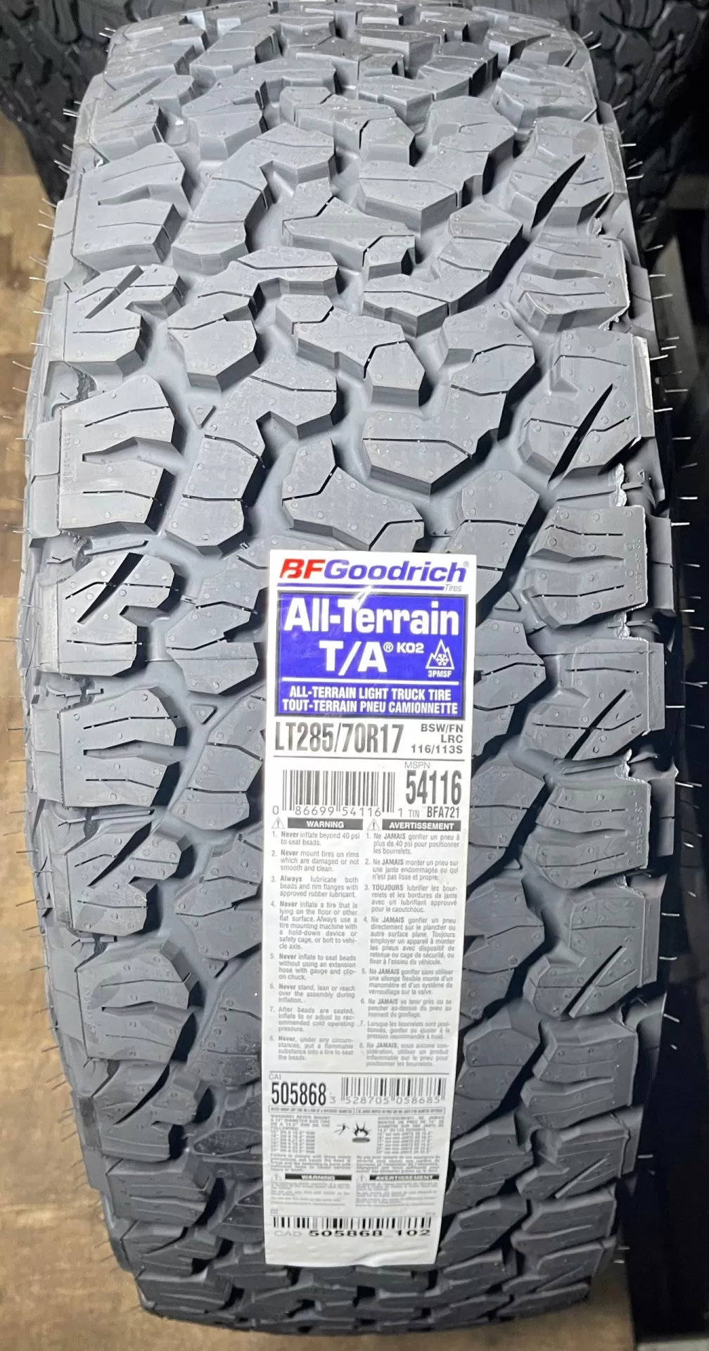 Vỏ lốp 285/70R17 BFGooodrich KO2