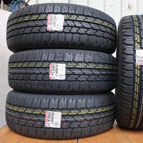 265/65R17 Bridgestone D693 Dueler Thái Lan vỏ lốp Xe: Everest Ambiente, Lexus GX470, Luxus LX470, Mazda BT50, Mitsubishi Pajero, Toyota Fortuner, Toyota Hilux, Land Cruiser Prado