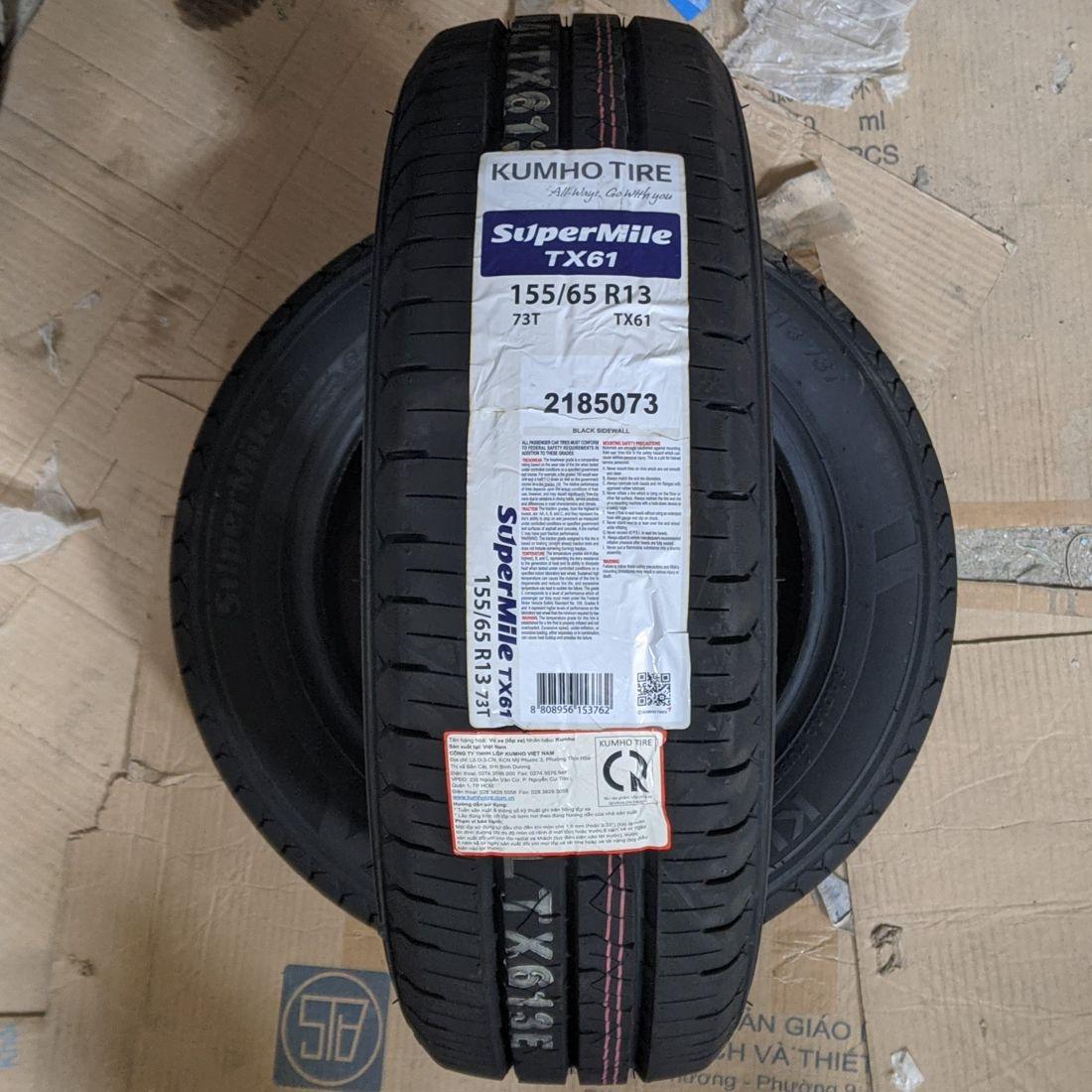 Vỏ lốp 155/65R13 Kumho 73T TX61 KUMHO VIỆT NAM vỏ lốp Xe: Chevrolet Spark