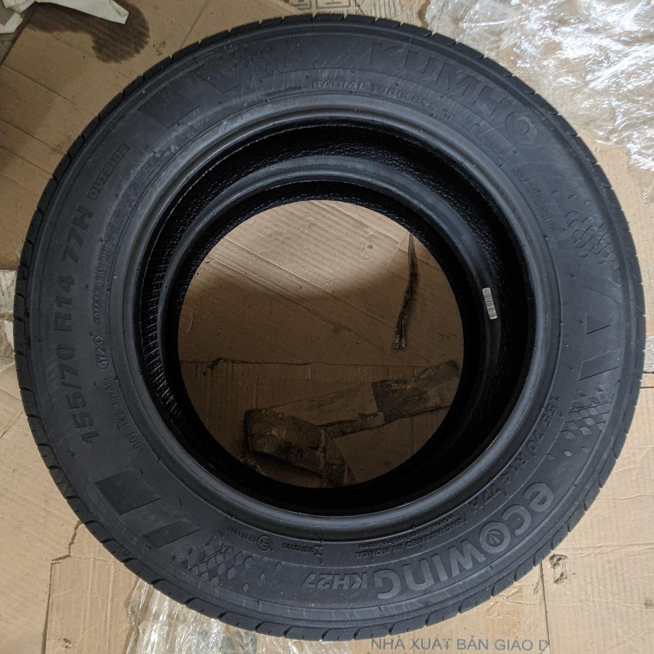 Vỏ lốp 155/70R14 77H KH27 KUMHO VIỆT NAM, vỏ lốp xe Nissan Sunny XL, vỏ lốp xe Kia Soluto 1.4, vỏ lốp xe Hyundai Verna, vỏ lốp xe Volkswagen Polo