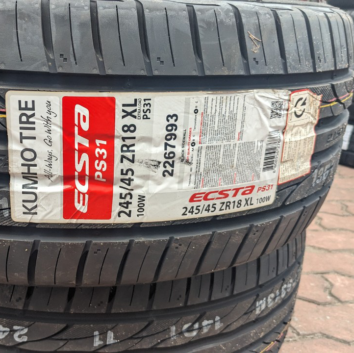 Vỏ lốp 245/45R18 100W PS31 KUMHO VIỆT NAM, vỏ lốp ô tô Audi A6 Quattro 3.0 , vỏ lốp ô tô Audi A7 3.0L Quattro, vỏ lốp ô tô BMW 530i, vỏ lốp ô tô Mercedes E250 2.0, vỏ lốp ô tô Vinfast Lux A2.0