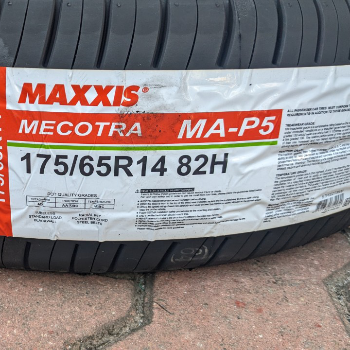Vỏ lốp 175/65R14 Maxxis MAP5, vỏ lốp Xe: Toyota Vios Limo, Toyota Wigo, Honda Brio 1.2G, Mitsubishi Attrage 1.2, Mazda 323