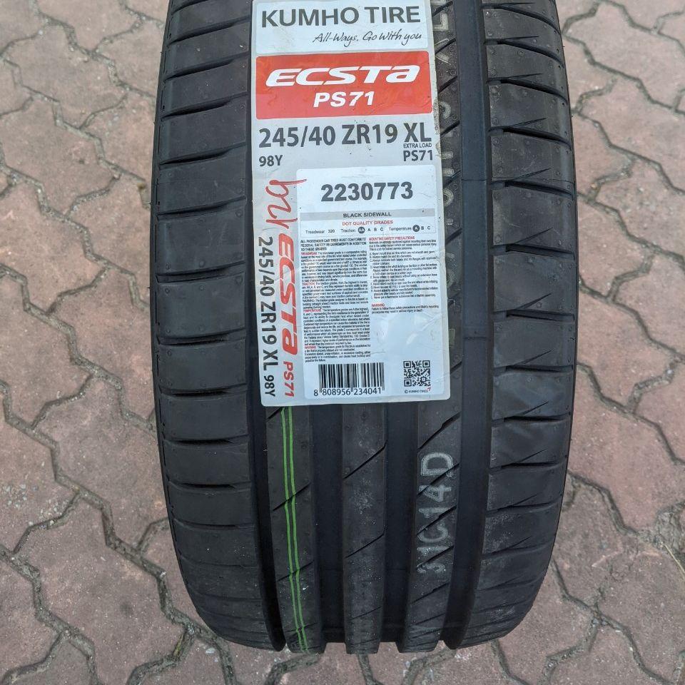 245/40R19 PS71 KUMHO HÀN QUỐC vỏ lốp Xe: Vinfast Lux A2.0, Mercedes E300 2.0, Mercedes S500 lốp trước, Acura RLX 3.5 V6, Hyundai Elantra GLS 2.0 xăng AT6, Hyundai Genesis lốp trước