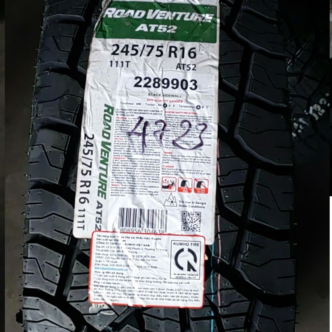 245/75R16 AT52 111T KUMHO VIỆT NAM 