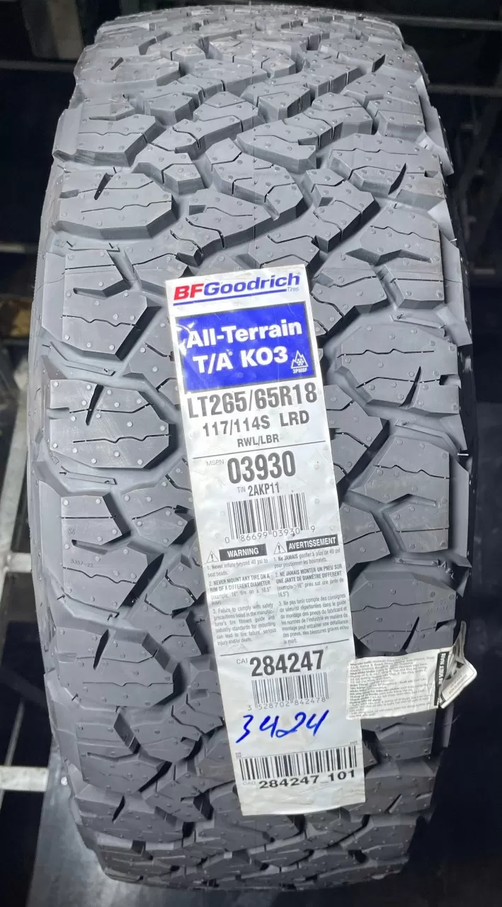 Vỏ lốp 265/60R20 Bfgoodrich K03,Toyota Tundra, Toyota Sequoia, Toyota Land Cruiser, Toyota Prado