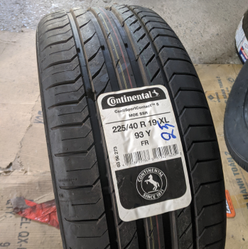 225/40R19 Continental Runflat 93Y ContisportContact 5 SSR vỏ lốp Xe: Hyundai Genesis, Mercedes C300 2.0 lốp trước, Mercedes C400 AMG, BMW 330i 420i