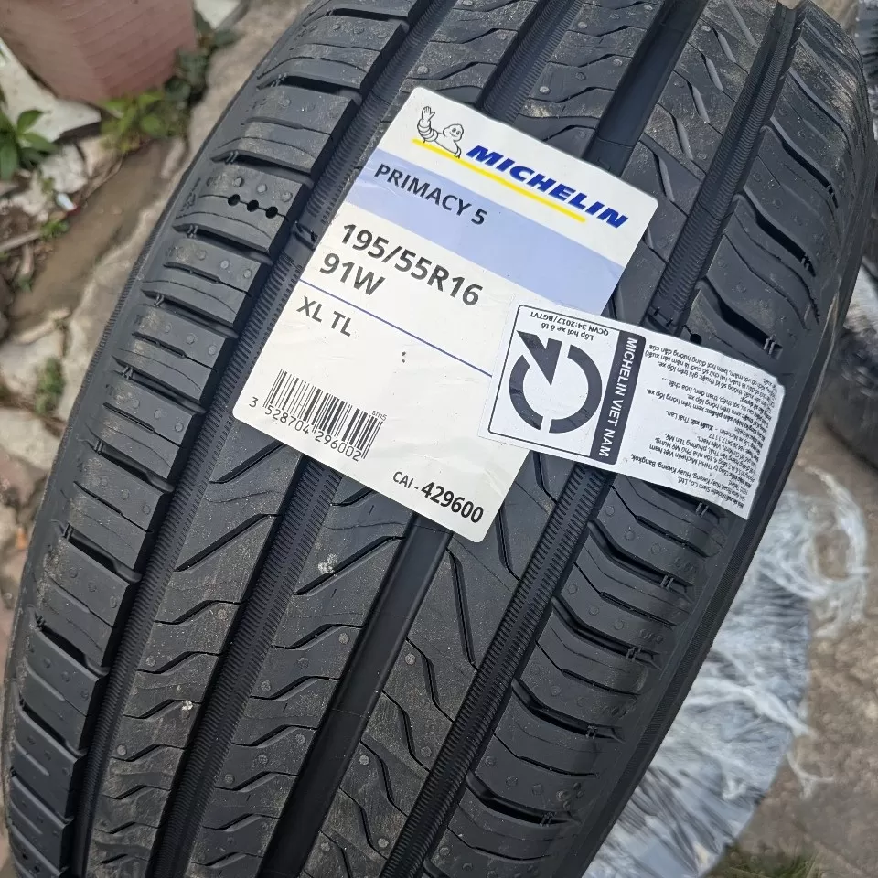Vỏ lốp 195/55R16 michelin Primacy 5, Vỏ lốp xe ô tô BMW 116i, Vỏ lốp xe ô tô Hyundai Accent 2018, Vỏ lốp xe ô tô Hyundai i20 Active, Vỏ lốp xe ô tô Kia Rio 1.6, Vỏ lốp xe ô tô CIAZ